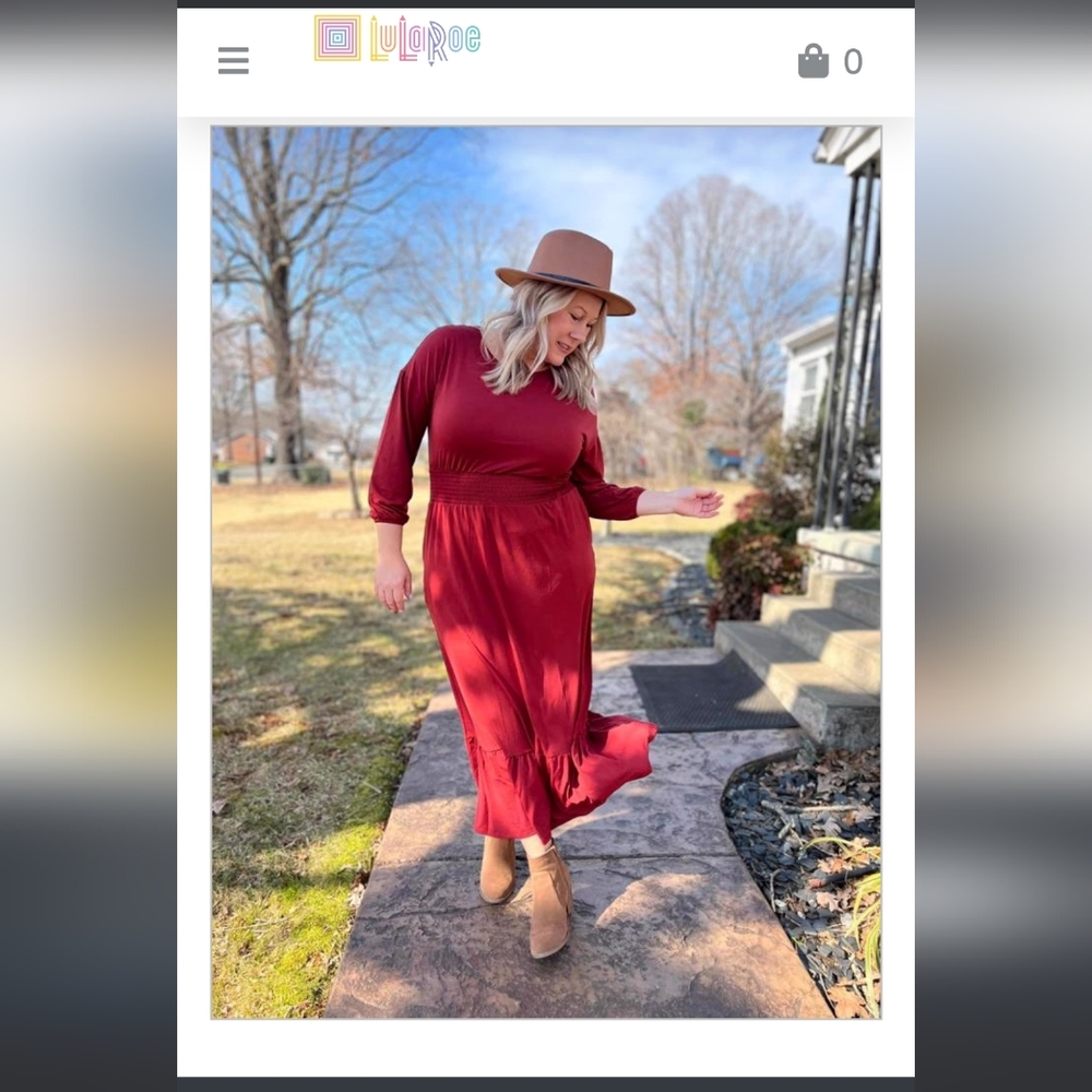 LuLaRoe Rust Long Sleeve Dress